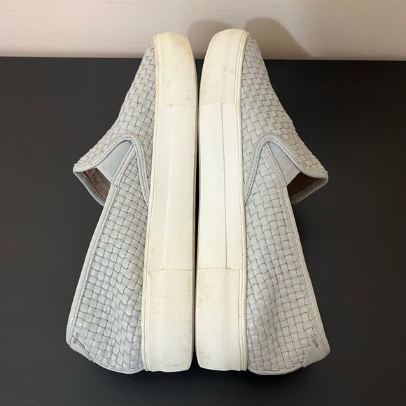 J Slides Justine Basket Weave Leather Slip On Sneakers - Picture 3 of 13